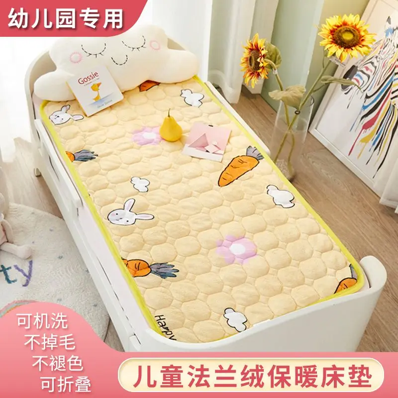 Nệm Đệm Đệm Đệm Đệm Dày Và Ấm Áp, Cho Giường Mẫu Giáo Trẻ Em, Thiết Kế Hoạt Hình, Thích Hợp Cho Trẻ Sơ Sinh Và Trẻ Sơ Sinh, Có Thể Gập Lại, Được Làm Bằng vải nỉ Giặt Được Cho Bé