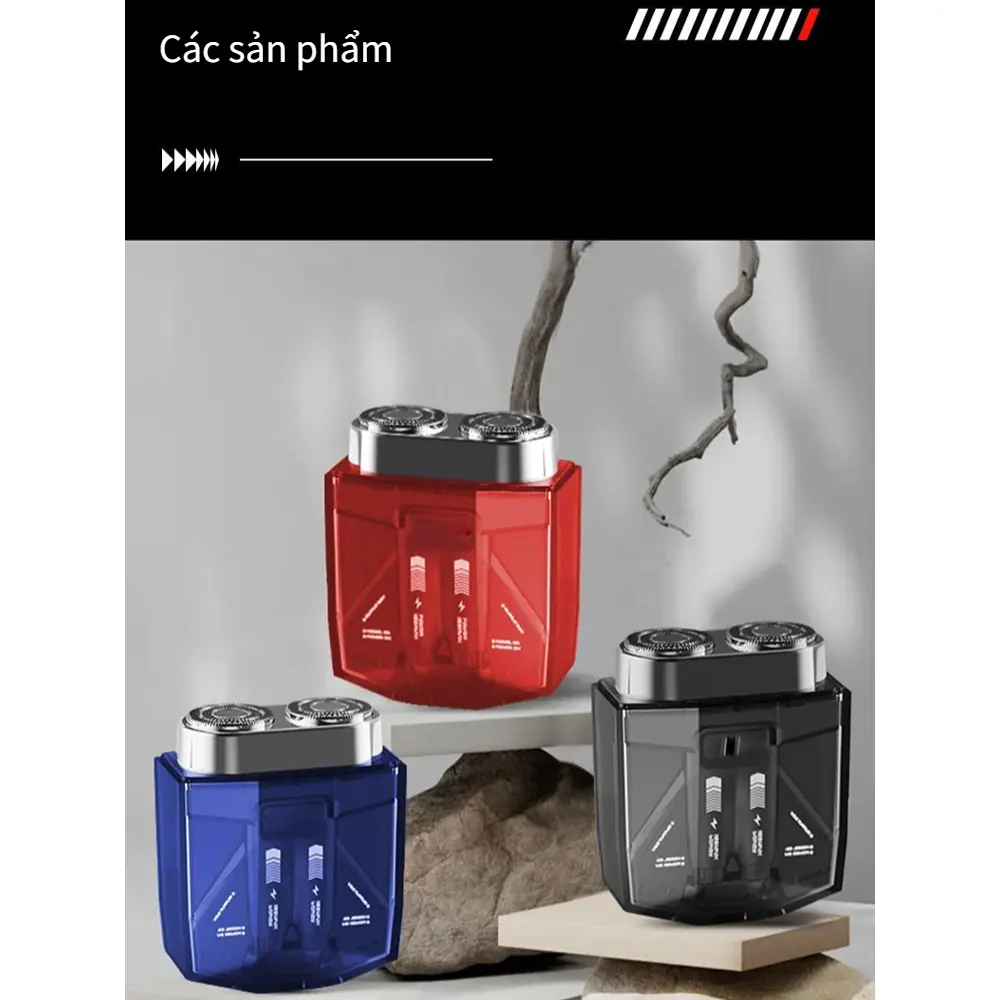 Dao cạo hai động cơ Cầm Tay dành cho nam giới, trong suốt, Dao cạo Mecha công suất cao, Dao cạo ô tô Cầm Tay bằng Điện