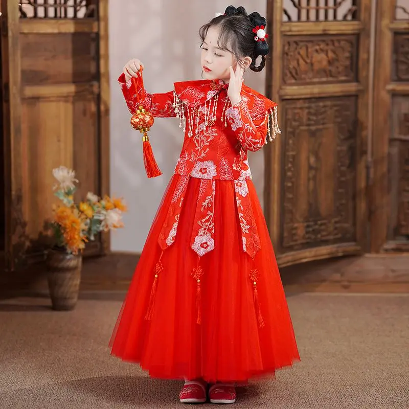 Trang Phục Trung Quốc Hán Cho Bé Gái, Hàng Mới Về, Trang Phục Mùa Hè Và Cổ Xưa, Bộ Váy Cổ Tích Thích Hợp Cho Trẻ Em Vào Mùa Xuân Và Mùa Thu, Bộ Đồ Tang, Váy Công Chúa Phong Cách Trung Quốc Bộ Hai Mảnh