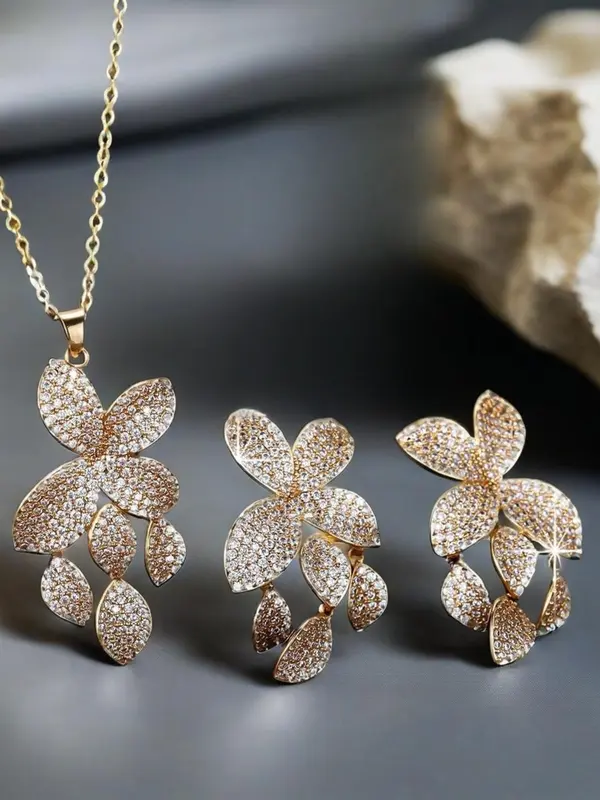 Pendant Necklace & Earrings, Fashion Jewelry for Party, Daily Clothing Decor, Trendy All-match & Exquisite Jewelry for Birthday Gift 0
