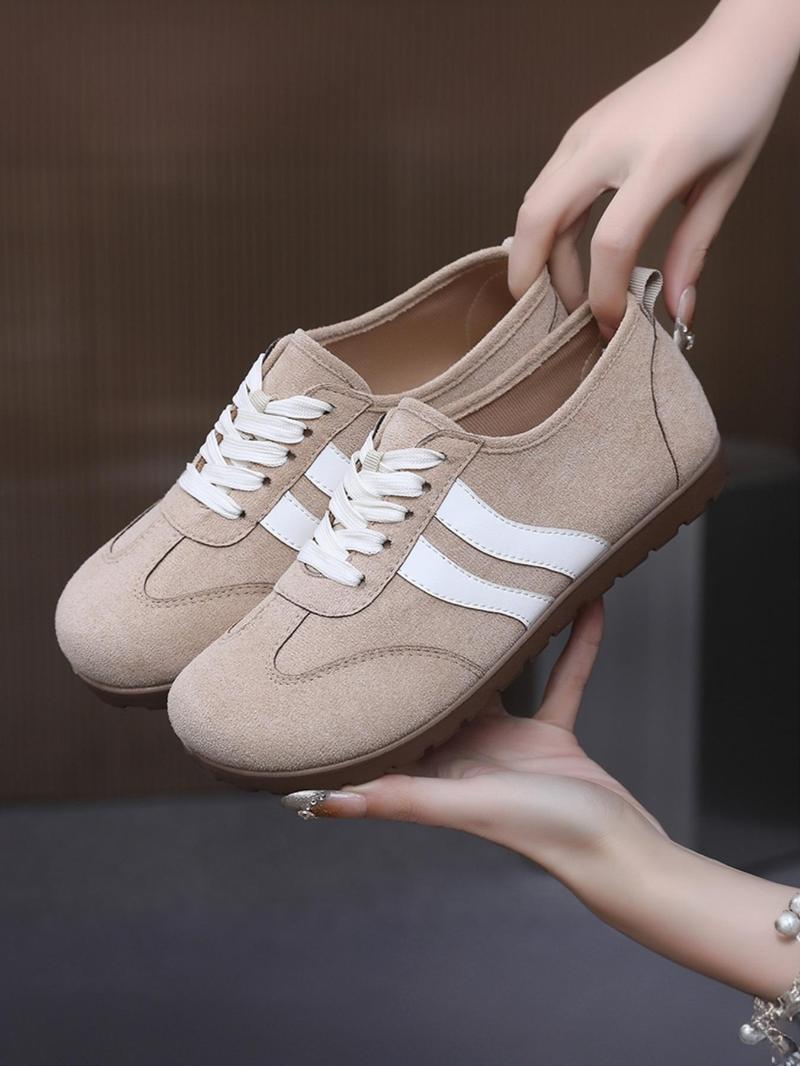 Product Introduction of Women's Fashionable Colorblock Pattern Lace Up Low Top Sneakers, Casual Comfortable Sports Shoes for Daily Wear, Female All-match Round Toe Shoes for Spring & Fall 7