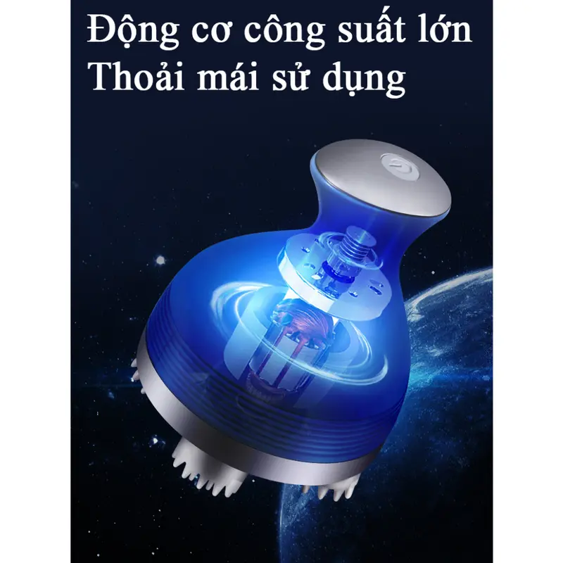Máy massage đầu dưỡng sinh 3 chế độ, Máy mát xa cầm tay 4 đầu xoay 360 độ, Máy massage đầu mini có kèm dây sạc 3