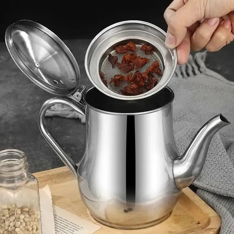 Stainless Steel Oil Filter Pot, 1 Piece Stainless Steel Oil Strainer Pot, Oil Pot with Filter, Kitchen Utensils & Gadgets for Home Use 8