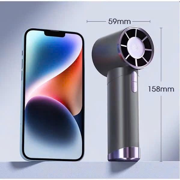 ASALAVN Quạt phản lực cầm tay Quạt Turbo có thể sạc lại, Quạt siêu tốc cầm tay, di động, gió mạnh, tốc độ cao 100 vòng/phút Tốc độ gió Màn hình kỹ thuật số quạt usb mobile Phụ Kiện-FN-32-01 6