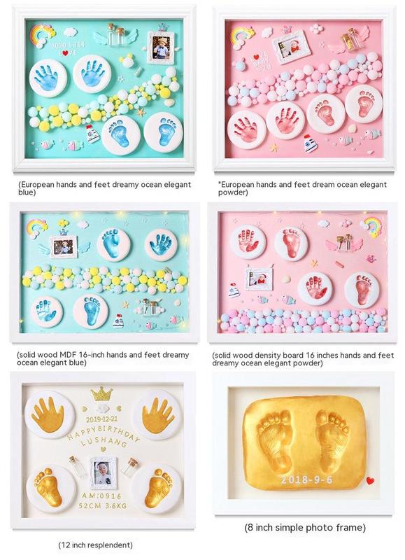 Product Introduction of Baby Hand and Foot Marks Fetal Hair Souvenir Diy Homemade Creative Newborn Baby Footprints Hand Print Photo Frame 11