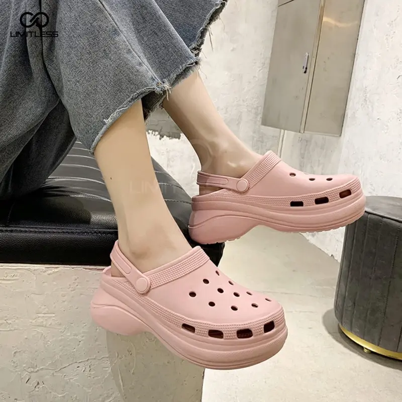 Limitless Sandal Fuji Polos Selop Wanita  Sendal Cewek Slip On Sendal Wanita Wedges Terbaru Kekinian Karet 6