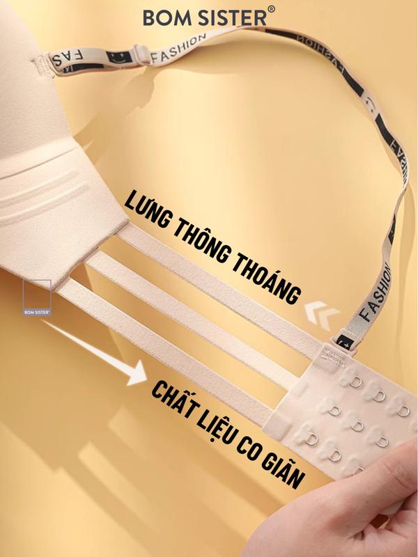 BOM Sister x Ngọc Trinh - Áo lót nữ không gọng cúp ngang, bra chất su cao cấp, mút nâng 1.9cm, thiết kế Women Summer 2024, A816 5