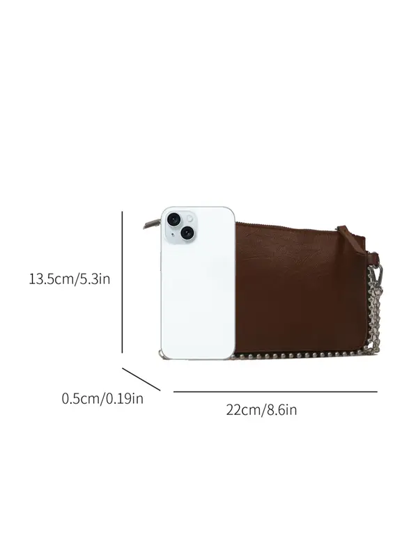 Women's Studded Decorated Crossbody Bag, Fashionable Solid Color Shoulder Bag for Daily Used, Casual Trendy Versatile High-quality Daily Commuting Bag, Ladies Purse 5