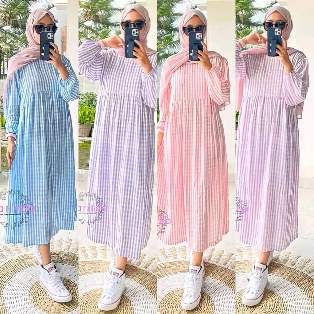 Amelia long tunik midi dress muslimah
