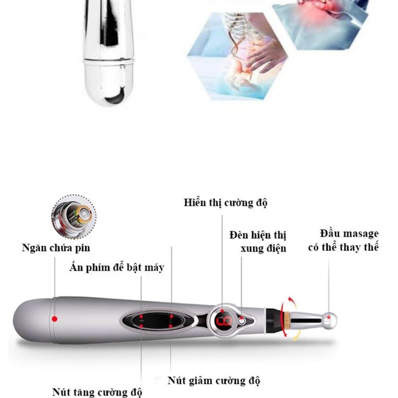 BÚT DÒ HUYỆT CHÂM CỨU TRỊ LIỆU XUNG ĐIỆN DF-618  Giải Quyết Ngay Các Cơn Đau Trên Toàn Cơ Thể , MÁY MASSAGE CHÂM CỨU BẤM HUYỆT 3