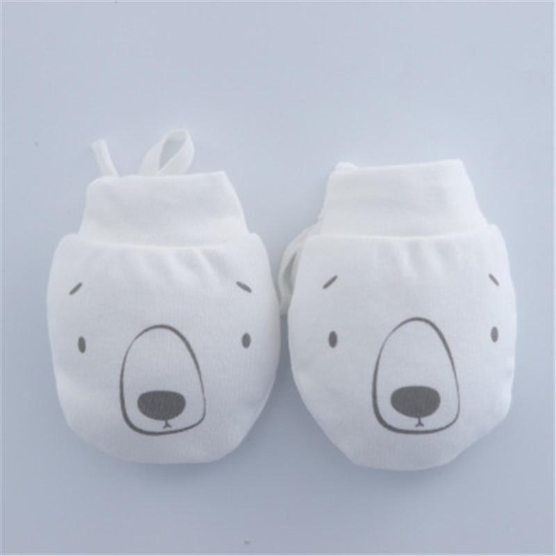 New Baby Gloves Cute Cartoon Infant Pure Cotton Scratch Newborn MittsBoy Fabric Care 2