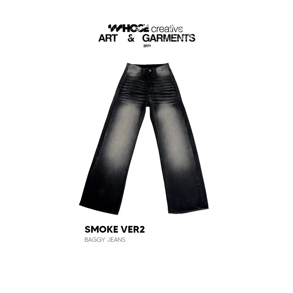 SMOKE V.2 WASH JEANS - Quần xám khói wash version 2 Menswear Nam MS 1005
