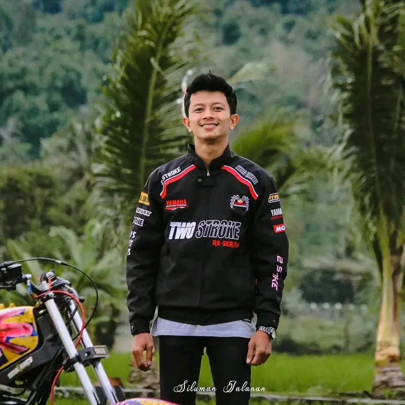Jaket two stroke rx series  brutall original voll 1 , jaketbrutall jaket rxking  jaket touring Hitam Santai Santai Santai anti 7