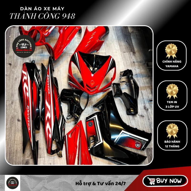 Dàn áo Exciter 2006 - 2010 Đỏ Đen mẫu tem RC - Tặng Tem , Mão Zhipat Phụ Kiện Phụ Tùng Sticker Decal Nhãn Dán