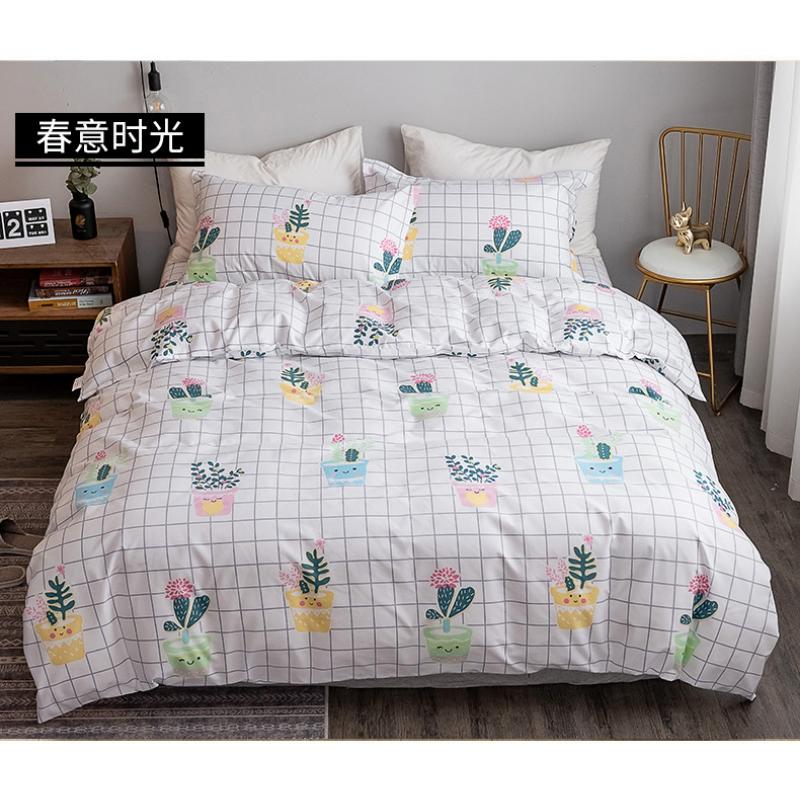 Product Introduction of Bedsheet Three-piece Set, Pillowcase, Quilt Cover, Single Four-piece Set, Student Dormitory Brushed Ins Style Three-piece Set 18