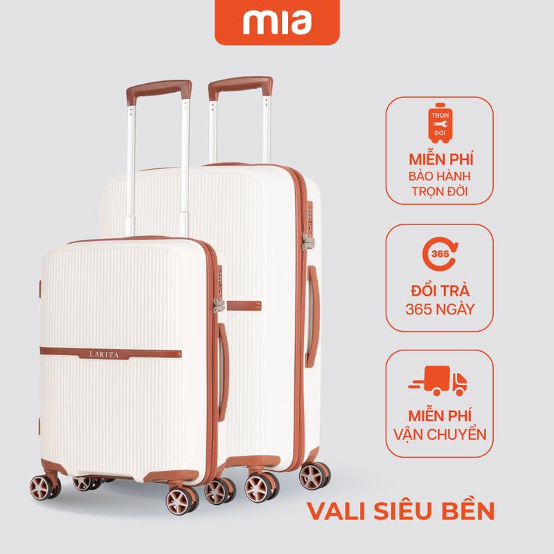 Combo 2 Vali MIA Kéo Larita REMI 3 size 20/24/28 Vali kéo du lịch Nhựa PP siêu bền, hạn chế bể vỡ