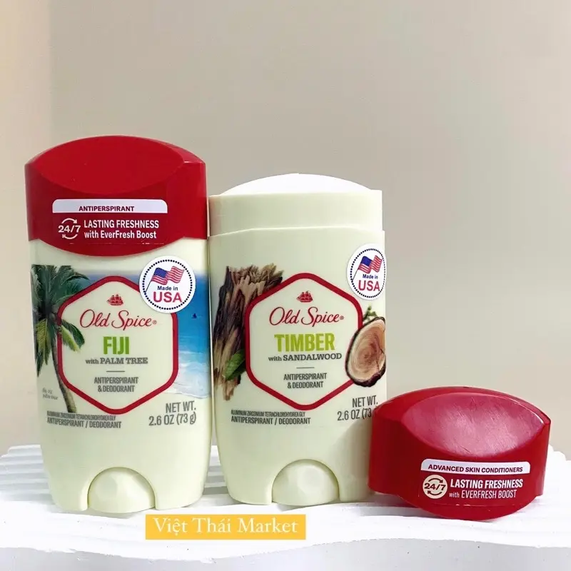 [Mỹ] Lăn Khử Mùi Cơ Thể Old Spice Fiji Timber Sáp Trắng Đỏ Cho Nam Nữ Ngăn Mồ Hôi Không Ố Vàng Áo Hương Thơm Nhẹ Nách 73G