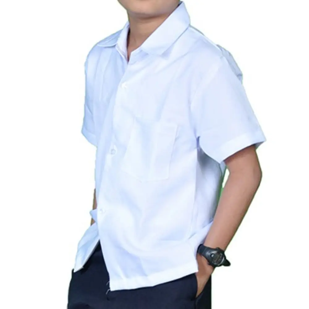 Polo School Uniform for Boy Kids and Adult Katrina Tela White Bluish Color