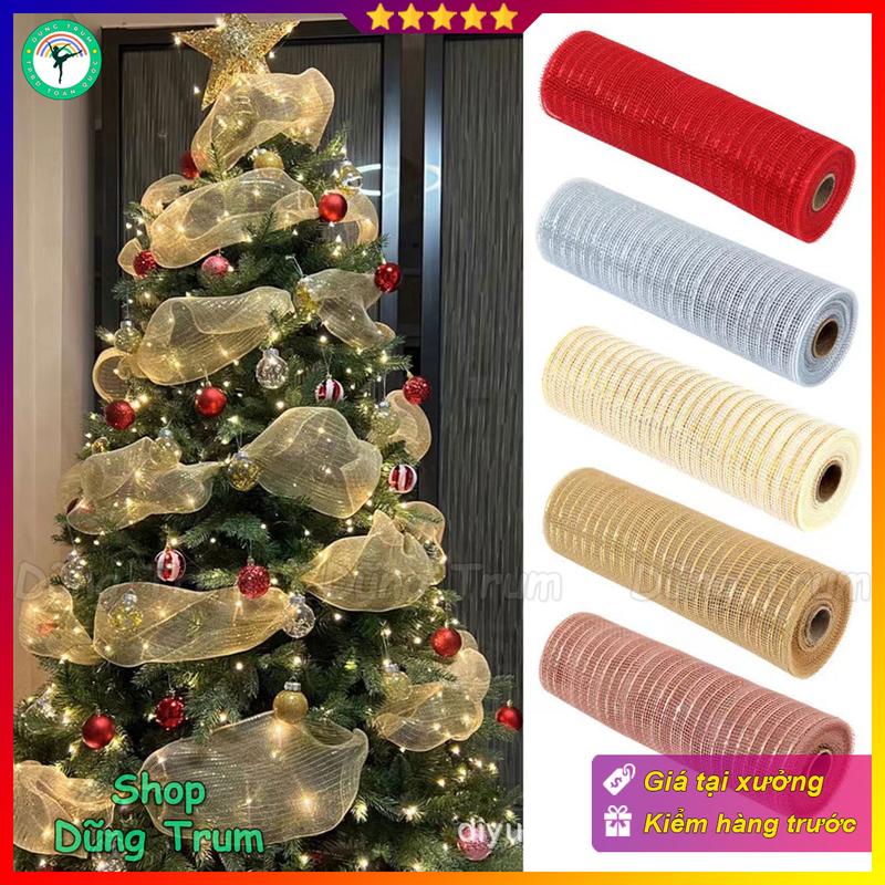 Cuộn ruy băng dài 9m trang trí Noel cuộn duy băng lưới trang trí hoa làm nơ phụ kiện