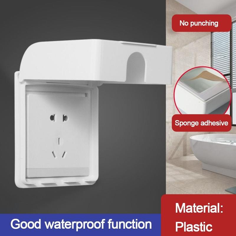 Product Introduction of Power Outlet Supplies Wall-mounted Switch Protective Cover Self-Adhesive Plastic Protection Socket 86 Type Electric Plug Cover Bathroom 12