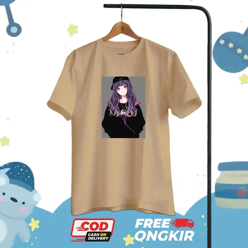 BAJU KAOS ANAK PEREMPUAN LENGAN PENDEK OVERSIZE GIRL USIA 10-13 TAHUN D404 Fashion 6