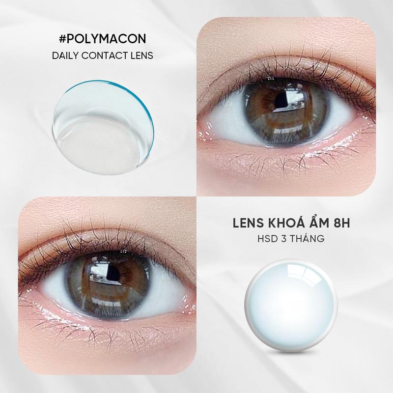 Kính áp tròng khoá ẩm 8H 3 Tháng CARASE, lens cận khóa ẩm, Lens trong suốt CLEAR DIA 14.2mm (1 chiếc) Đi học Đi chơi Đi làm Nam Nữ Women