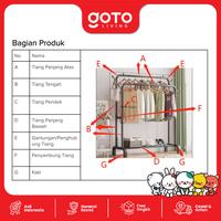 Gambar EXCLUSIVE Goto Living x Bella Shofie Spiko Stand Hanger Double Rak Besi Gantungan Baju Pakaian #CR - Double Black dari Goto Living Kota Tangerang 4 Tokopedia