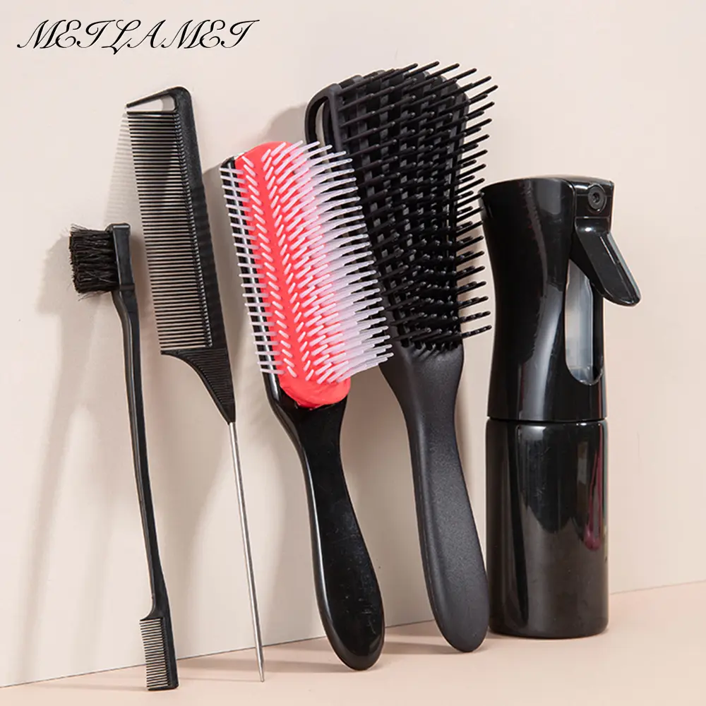 Detangle Tools 5pcs/set Detangling Hair Brush curly hair Bursh Calp Massage Brushes ...