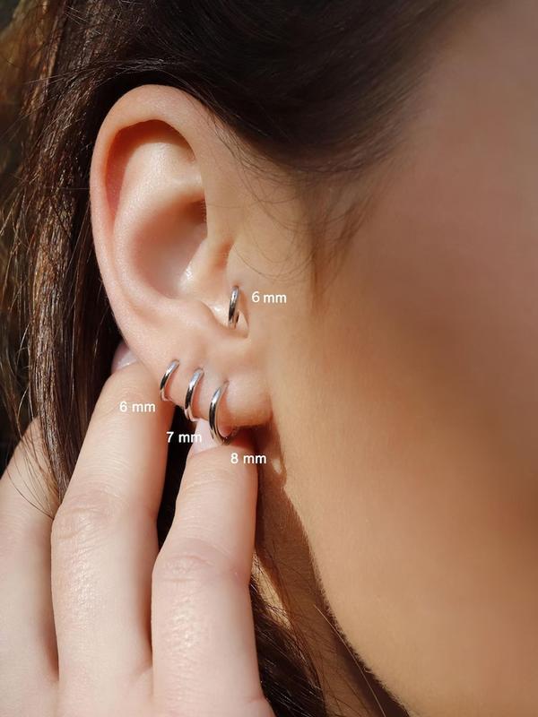 Women's Cute Small Hoop Earrings for Summer 2024, Fashion Stainless Steel Earrings for Women & Girls, Casual Jewelry for Party Decor, Trendy Exquisite Jewelry As Birthday Gift Stocking Stuffers For Adults, Mother's Day Gift 4