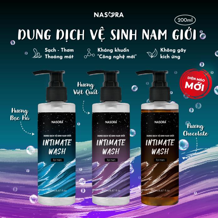 Dung Dịch Vệ Sinh Nam Giới NASORA Hương Thơm Quyến Rũ, Nam Tính, Ngọt Ngào Tươi Mát, Chai Lớn 200ml