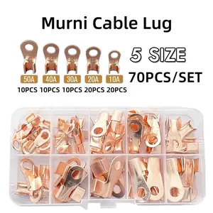 70PCS/SET Terminal Gepeng Tembaga Murni kabel Cable Lug