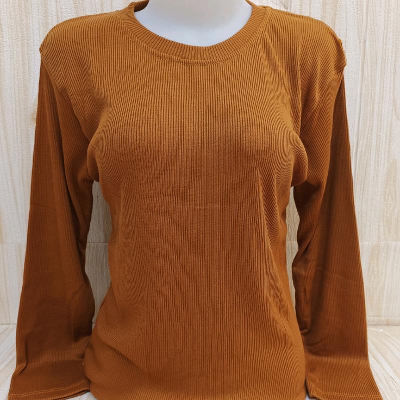 KAOS WANITA PREMIUM RIB OBLONG PANJANG Dewasa Polos 0