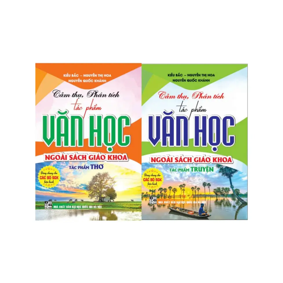 Sách - Combo 2 cuốn Cảm thụ, phân tích tác phẩm văn học ngoài sách giáo khoa tác phẩm thơ + tác phẩm truyện (HA-MK)