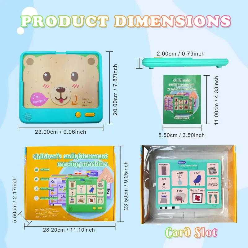 Educational Learning Toy, 1 Box Educational Game Console & Flash Card, Learning Toy for Kids, Birthday Gift for Boys & Girls 2