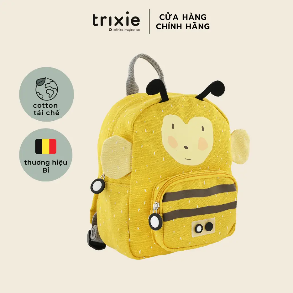 Balo cho bé Trixie hoạ tiết dễ thương, chống thấm nước, trọng lượng nhẹ, balo cho bé mầm non