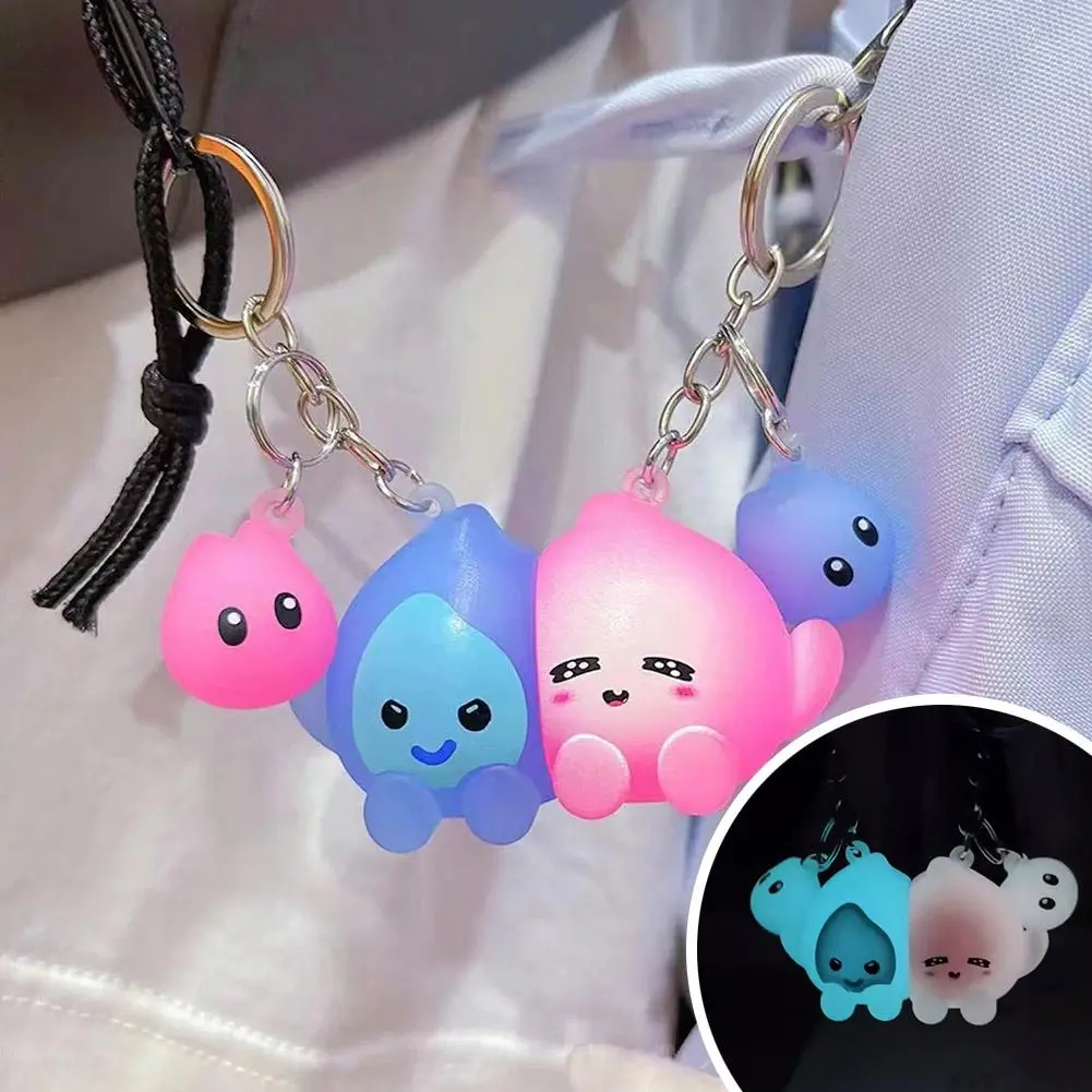 Couple Magnetic Cute Bear Pendant Keychain Sweet Backpack Magnet Ornament Keychain Car Keychain Best Friend Gift