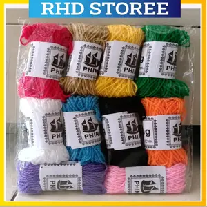 Benang wol rajut warna warni isi 10 rol