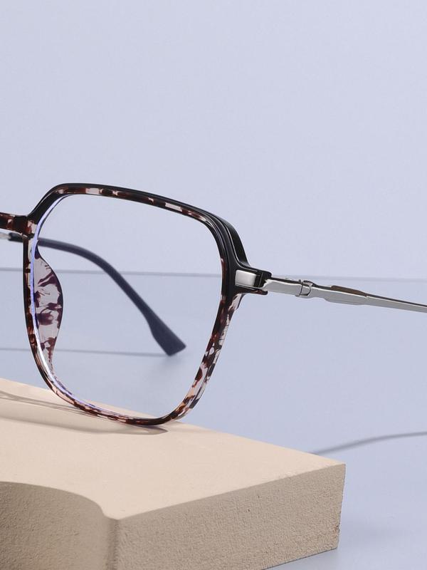 Square Frame Anti-blue Light Lenses Eyeglasses for Valentine's Gift, Simple Fashion Sunglasses for Women and Men, Trendy Versatile Eyeglasses for Outdoor Sports or Daily Use 8