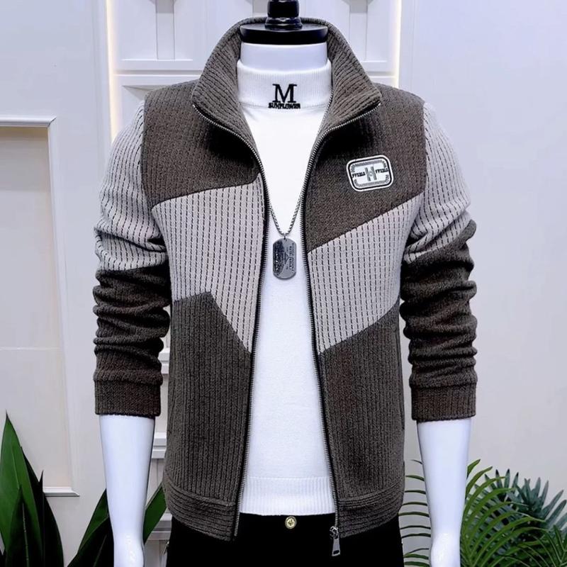 Product Introduction of Quần Áo Nam, Bộ Sưu Tập Mùa Xuân Và Mùa Thu, Áo Khoác Và Áo Khoác Mới, Cổ Chân Đế Phong Cách Thường Ngày Thiết Kế Khối Màu, Hợp Xu hướng, Cao Cấp Và Đẹp Trai, Ôm Sát 8