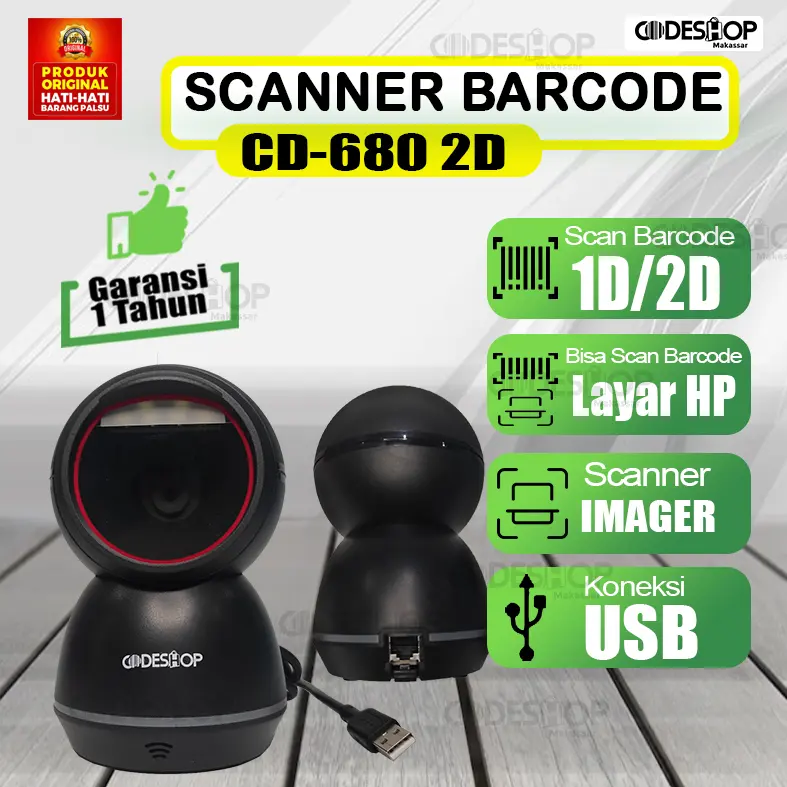 SCANNER BARCODE SUPER CEPAT CODESHOP CD680 / CD 680 2D MINIMARKET 0