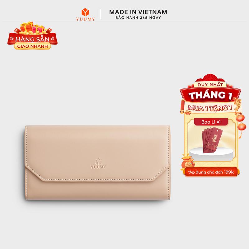  Ví Yuumy  Thời trang nữ nắp gập kiểu cầm tay dáng dài - Ví da Seasand YV76  