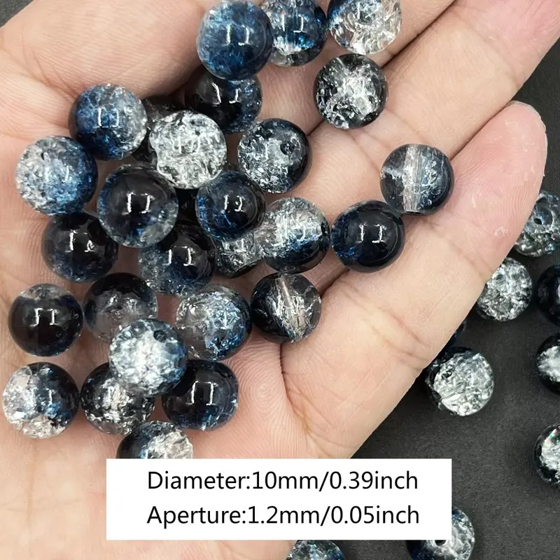 1 Pack 10mm Glitter Glass Bead, Diy Jewelry Making Supplies for Bracelet Necklace, Creative DIY Crafts Bead Charm 1