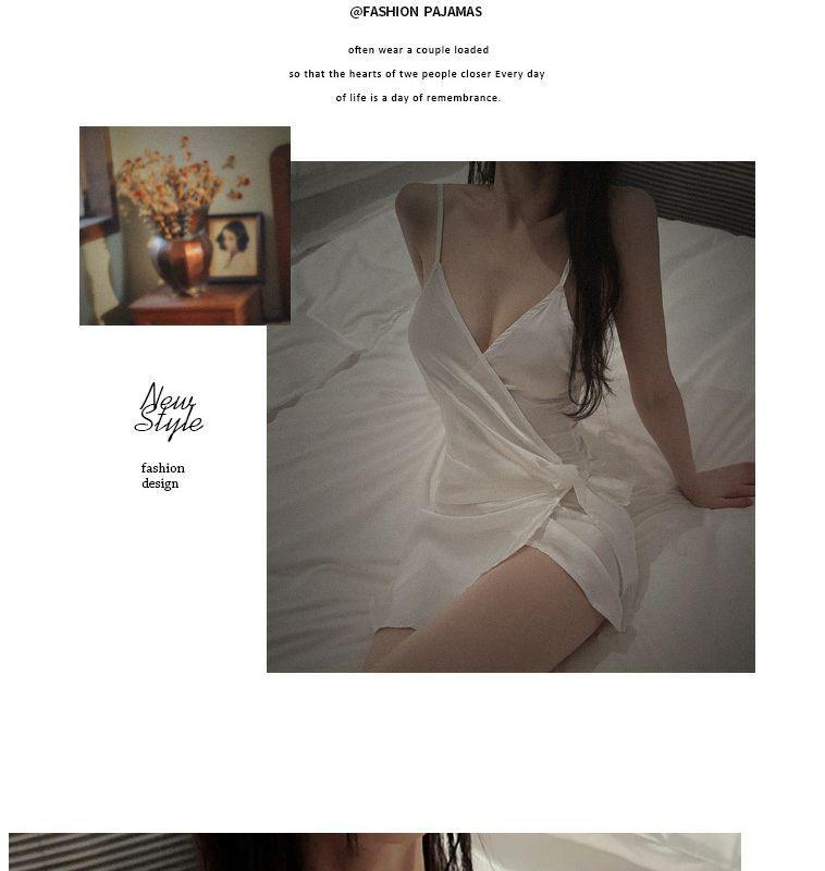 Product Introduction of Women's Nightdress Autumn Winter Sexy Sexy Pure Desire Backless Dress Slip Dress Lace-up Romantic Pajamas Home Wear 6