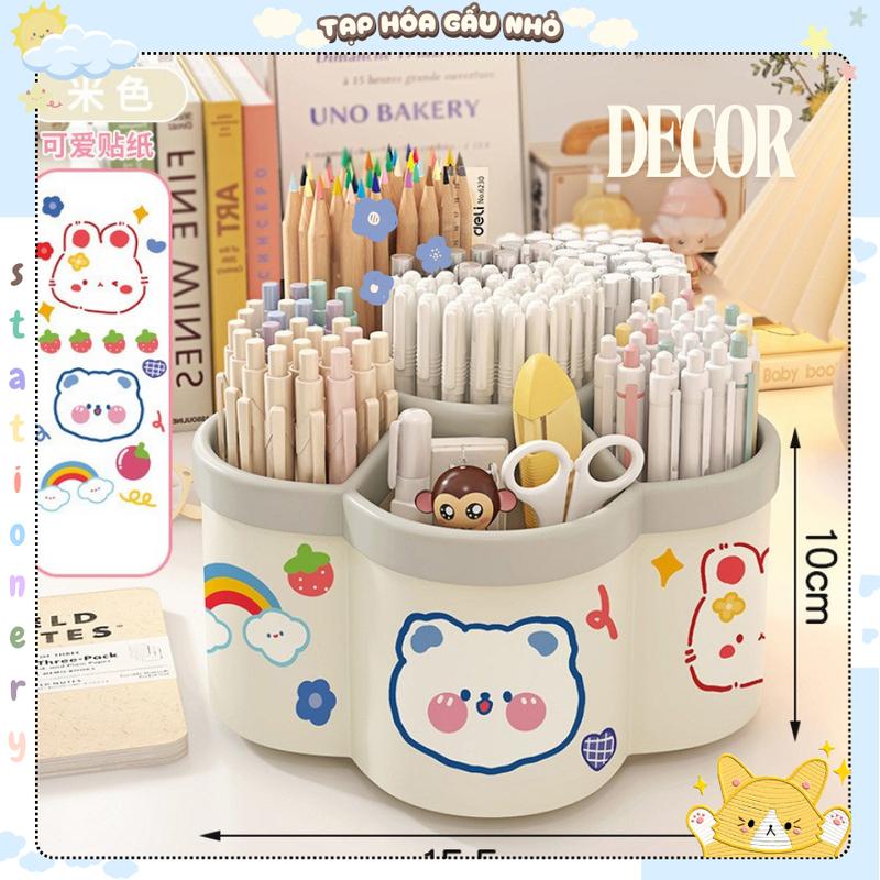Hộp đựng bút KB 021 giữ bút xoay 6 ngăn để bàn văn phòng sinh viên thùng bút sáng tạo ngoại hình cao dung tích lớn cá tính nhựa đơn giản