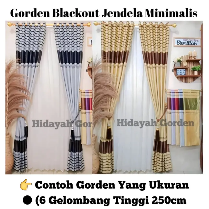 Gorden Jendela Ruang Tamu Minimalis Motif Garis Pelangi Untuk Pintu Kamar & Tirai Jendela Minimalis 6