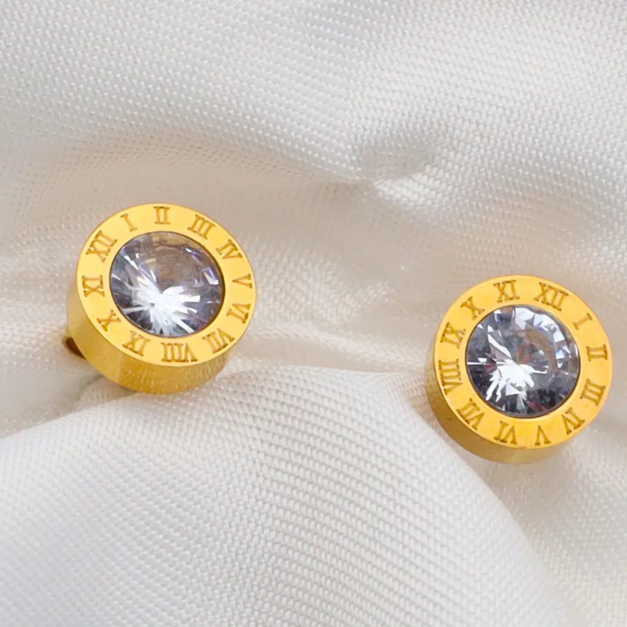 Roman Digital Earrings Women's Simple Earrings for Men and Women