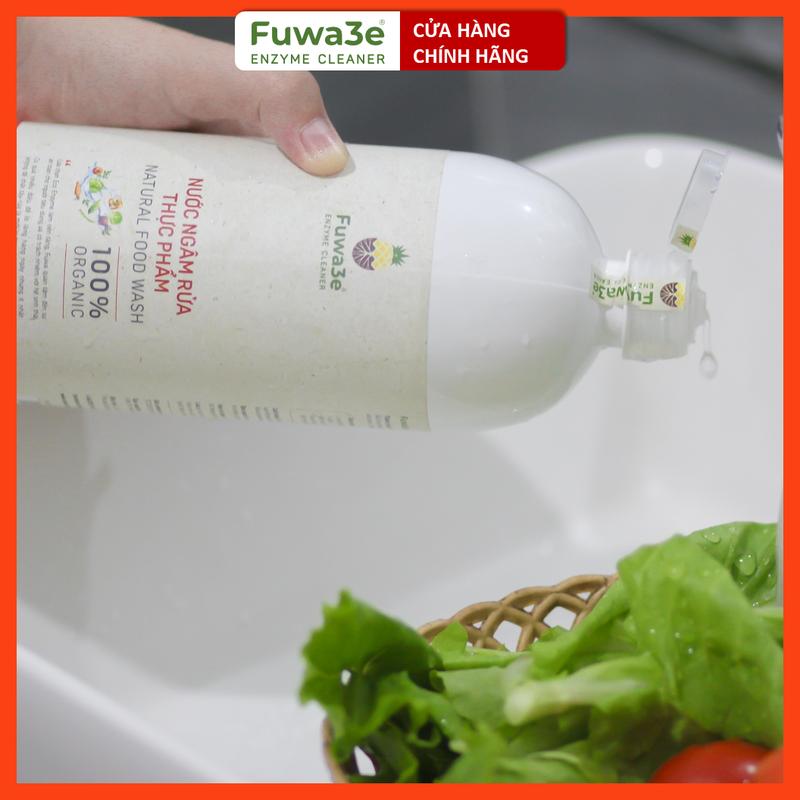 Bộ 3 chai Nước ngâm rửa rau củ quả enzyme sinh học từ vỏ dứa Fuwa3e 1L- làm sạch vi khuẩn, thuốc trừ sâu 3