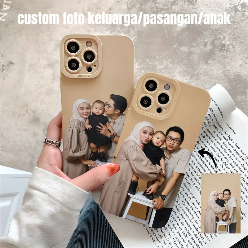 case custom foto keluarga/pasangan/anak/berbahan protech camera macaron for all type hp samsung oppo realme vivo iphone infinix redmi 0