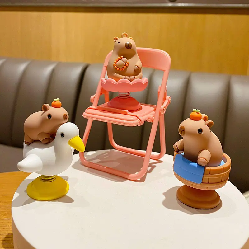 Capybara Car Decor Creative Spring Capybara Shaking Figurine Ornament Decoration Capibala Dolphin Swinging Desktop Ornament Creative Decompression Decoration Children's Gift Toys