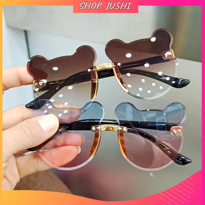 Mắt kính cho bé gái trai chống tia UV, kính trẻ em hình gấu có quà tặng trên live